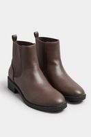 botines chelsea anchos marrones con laterales elasticos