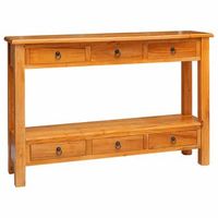 mesa consola  mesa de entrada natural 115 x 32 x 76 cm madera de caoba solida