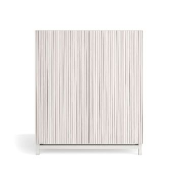 Zapatero melamina blanco puertas impresión vallado blanco 112x90x27cm