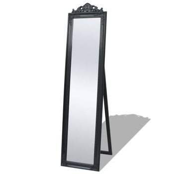 Espejo De Pie Estilo Barroco 160x40 Cm Negro