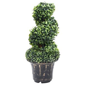 Planta Espiral De Boj Artificial Con Macetero Verde 59 Cm Vidaxl