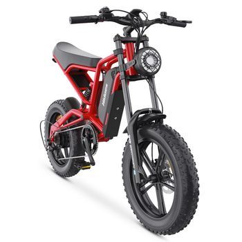 Hidoes Hd-b6 Bicicleta Eléctrica - Motor 1200w Batería 48v15.6ah Eumáticos De 20 Pulgadas - Roja
