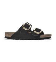 birkenstock para mujer 1023290 sandalias de piel arizona big buckle lenb ajuste estrecho negro 41 plano ninguno casual