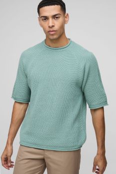 Camiseta Recta De Punto Gofre, Verde