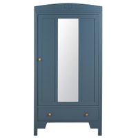 armario azul de pino macizo con espejo y cajon 92 cm