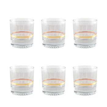 Vasos de whisky negro y dorado - lote de 6