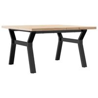 mesa de centro marco y madera maciza pino y acero 80x80x455 cm vidaxl