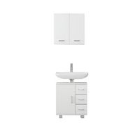 conjunto muebles de bano 2 piezas blanco madera ml-design