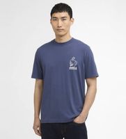 barbour international para hombre mts1587 camiseta staithes azul l casual algodon manga corta