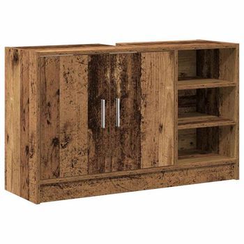 Mueble De Cuarto De Baño Madera Envejecida 90 X 29 X 55 Cm Vidaxl