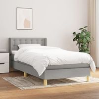 cama individual  cama box spring  cama para adultos con colchon tela gris claro 90x190 cm cfw442472