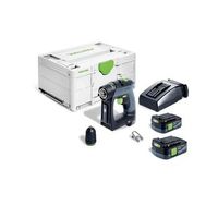 taladro atornillador a bateria cxs 12 25-plus - festool - con 2 baterias 12v 25 ah - cargador - systainer - 576864