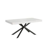 mesa extensible 90x180440 cm plaker fresno blanco patas antracita