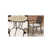 conjunto mesa y 4 sillones para terraza y jardin resistente