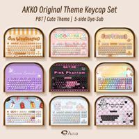 akko-juego de teclas pbt con diseno de mogmoamao teclas con 5 lados de tinte sub ansiiso regalo para nina mono redondo seta