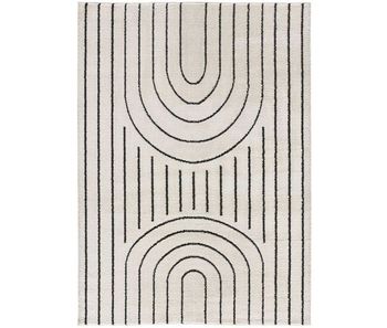 Atticgo alfombra  geométrica con relieve blanche en color blanco, 120 x 170 cm