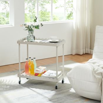 Carro De Servicio Bolmanralu 2 Niveles Acero 61x31x60cm - Gris [en.casa]