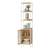 libreria de 6 niveles beige roble  blanco perla  40b cm  plastico pc