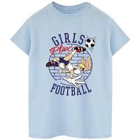 dessins animes camiseta girls play football para mujer