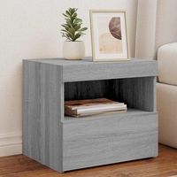 mesitas de noche 2 uds - dormitorio - madera de ingenieria - gris sonoma 50x40x45cm
