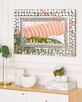 Espejo de pared de vidrio plateado 90x60