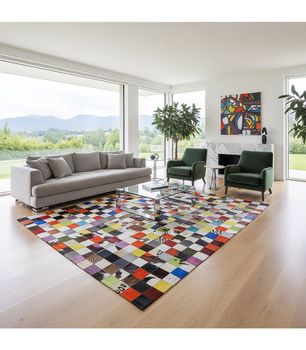 Alfombra Piel Patchwork Multy Colores 10x10 cm