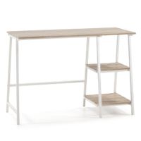 mesa de escritorio blanco estilo industrial 105 x 47 x 75 cm