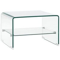 mesa de centro 50x45x33 cm vidrio de seguridad templado - transparente