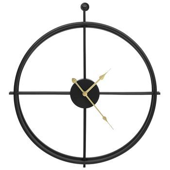 Reloj De Pared De Hierro Negro 52 Cm Vidaxl