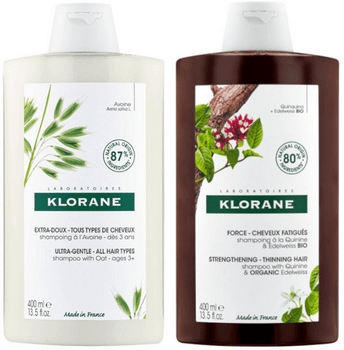 Klorane Champú Avena 400 ml + Champú Quinina y Edelweiss Bio 400 ml