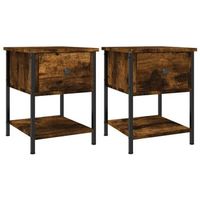 mesita noche 2 uds madera ingenieria roble ahumado 34x355x45cm vidaxl