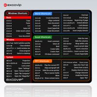 alfombrilla de raton exco shortcuts para excel alfombrilla de raton de oficina con windows comandos de teclado pequenos base de goma antideslizante para ordenador portatil de casa