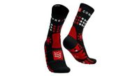 calcetines compressport trekking negro rojo blanco