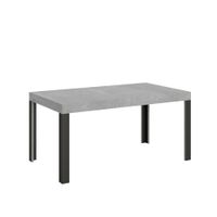 mesa extensible 80x160244 cm efecto madera gris cemento hierro