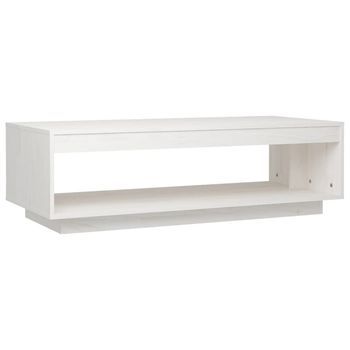 Mesa De Café | Mesa De Centro De Madera Maciza De Pino Blanco 110x50x33,5 Cm