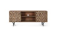 mueble tv con 2 puertas y 2 estantes en madera de mango