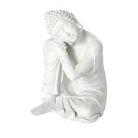 escultura de buda color crudo efecto envejecido alt60 cm