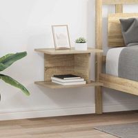 mesita de noche 2 uds - mueble auxiliar - madera de ingenieria - roble sonoma 40x30x25cm