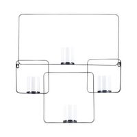 candelero de metal negro 65 cm pantalla portavelas pared moderno palawan