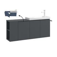 mueble para lavabo  - 110 x 22 x 45 cm - antracita mate