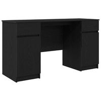 escritorio roble negro madera de ingenieria 140 x 49 x 76 cm vidaxl