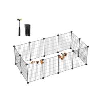 songmics jaula para mascotas valla metalica para hamster conejitos parque de mascotas en bricolaje para animalitos negroblanco