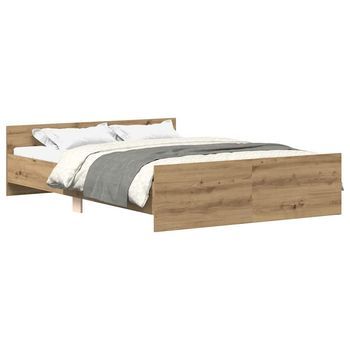 Estructura De Cama Sin Colchón Roble Artesanal 135x190 Cm