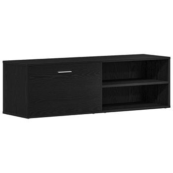 Mueble Para Tv De Roble Negro, 120x34x37 Cm, Madera De Ingeniería Vidaxl