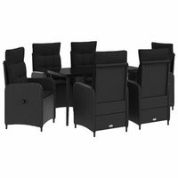 juego de mesa y sofa 7 uds negro vidaxl