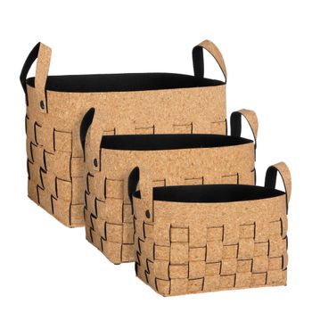 Juego de cestas de almacenamiento  marrón  h30xb30xl40cm
