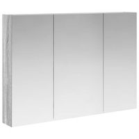 armario con espejo de bano gris sonoma 100 x 145 x 70 cm vidaxl