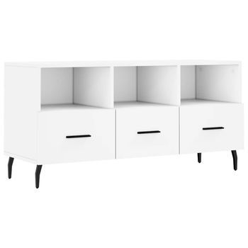 Mueble Tv | Mueble De Salón | Armario Tv Madera De Ingeniería Blanco 102x36x50 Cm