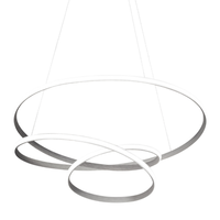 diva - lampara colgante led regulable 80w - diseno moderno en aluminio titanio luz calida 3000k anillos entrelazados d85cm