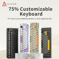 teclado mecanico para juegos ajazz ak820 max plus con pantalla tft a color bateria de 8000 mah y teclas intercambiables en caliente